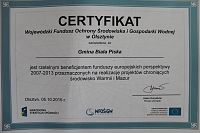 Certyfikat rzetelnego beneficjenta - Gminy Biała Piska